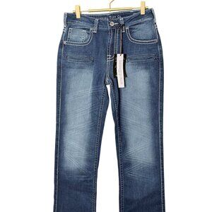 Cowgirl Tuff Co. Edgy Bootcut Jeans Womens Size 11/12 Blue Denim Natural Waist W